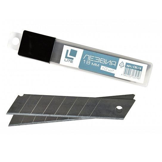 Лезвие д/ножей LITE 18 мм 10 шт фото 1 — PalitraMastera