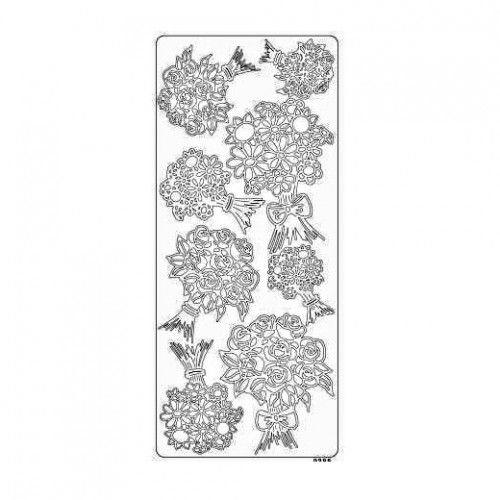 Контурные стикеры БУКЕТЫ серебряные SCB 1503851 — PalitraMastera