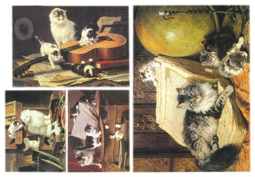 Бумага рисовая для декупажа &quot;Кошки&quot;, 1 лист 48х33 см   . — PalitraMastera