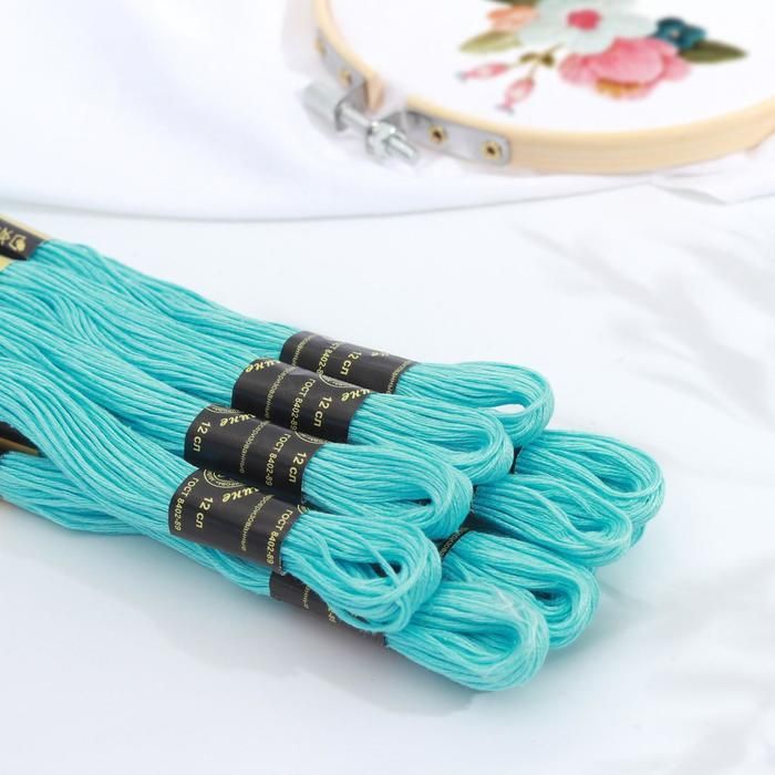 Нитки мулине, 10 ± 1 м, цвет бирюзовый №3004 — PalitraMastera