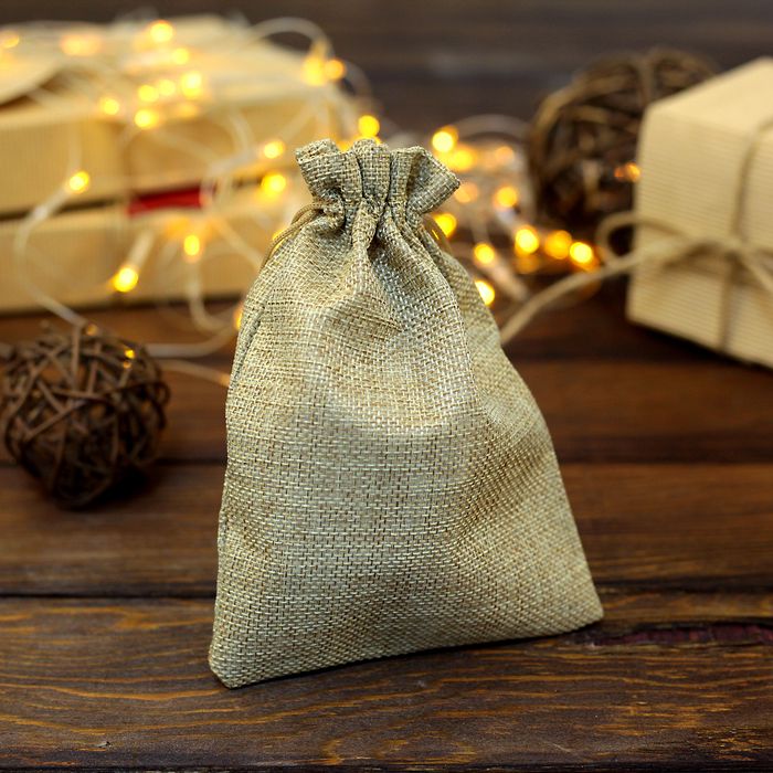 Мешочек подарочный из холщи, бежевый, 20 х 28 см фото 1 — PalitraMastera
