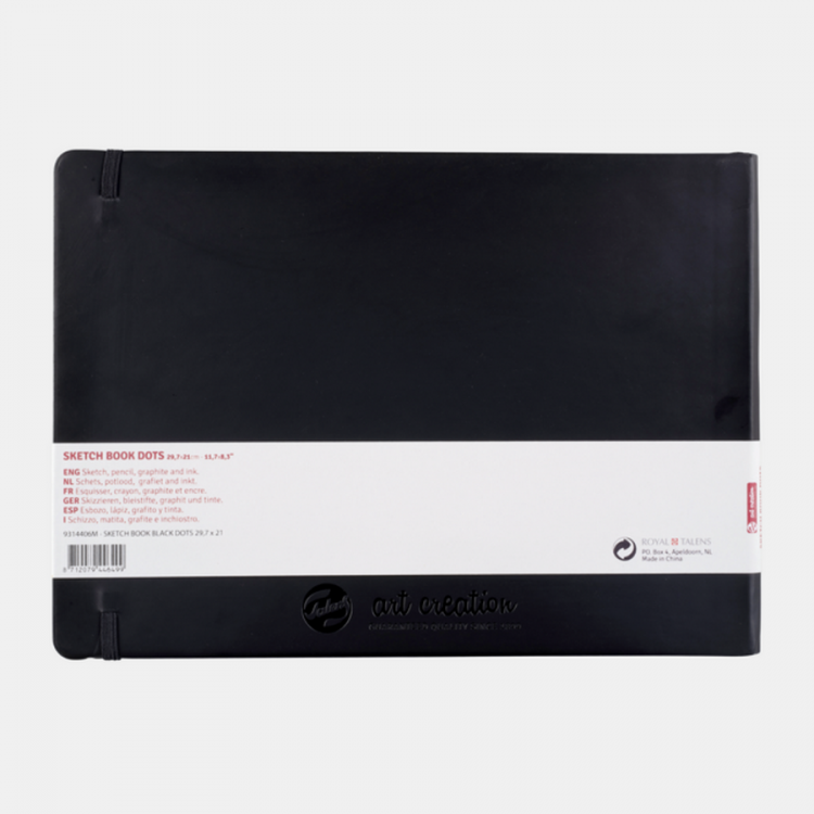 Скетчбук для зарисовок Talens Art Creat 80г/кв.м 29,7*21см 80л в точку обложка черная  --- — PalitraMastera