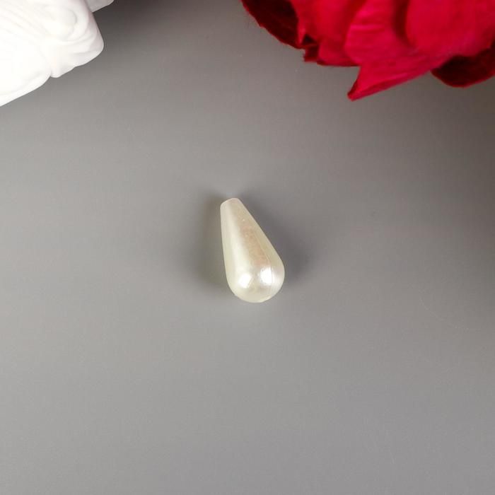 Набор бусин для творчества пластик &quot;Вытянутый жемчуг&quot; 20 гр 1,8х0,9 см  4460470 — PalitraMastera