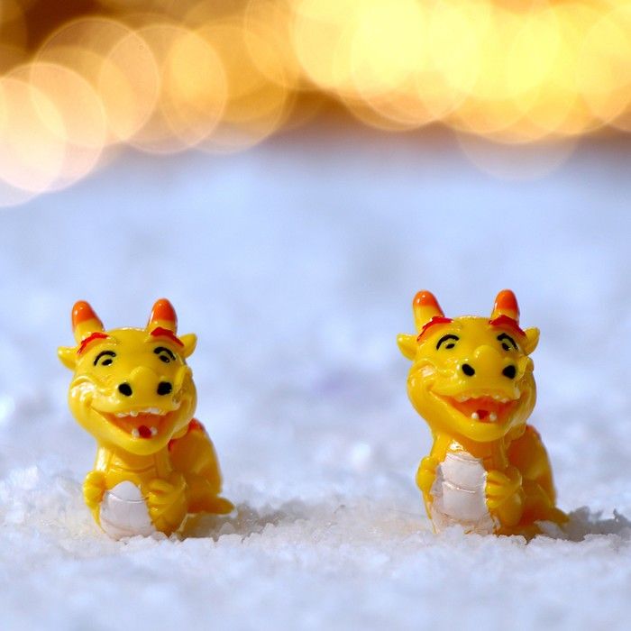 Миниатюра кукольная &quot;Дракон&quot;, набор 2 шт, размер 1 шт 2,8*3,2 см  9550614 — PalitraMastera