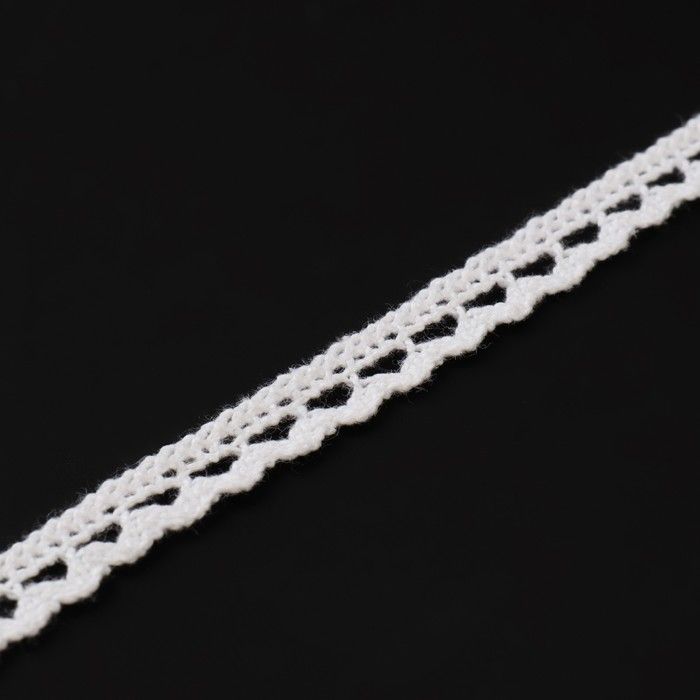 Кружево вязаное 10мм*15±1м белый АУ 1354138 — PalitraMastera