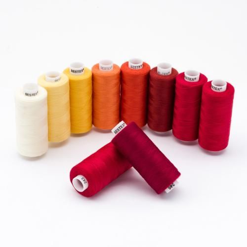 Из набора швейных ниток 40/2 'Красно-жёлтый микс', намотка 365 м (400 ярд), 1 шт, Bestex — PalitraMastera