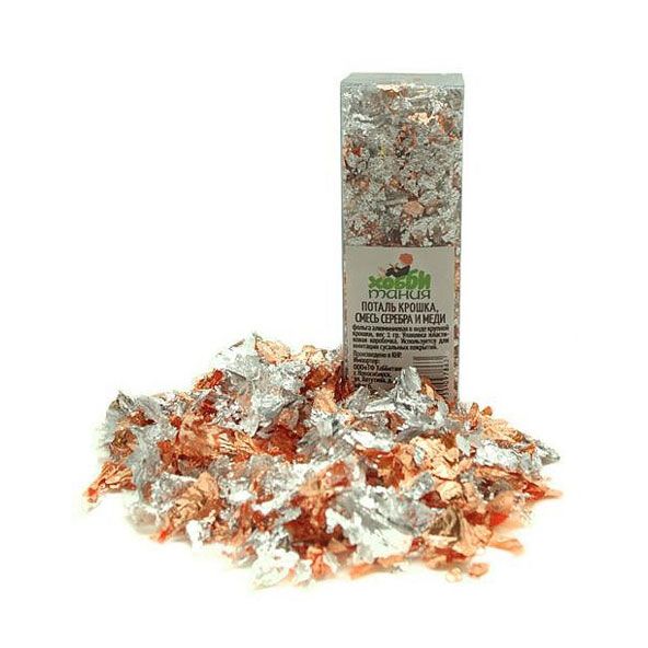 Поталь крупная крошка, смесь - серебро/медь, 1 гр., SFF0221 — PalitraMastera