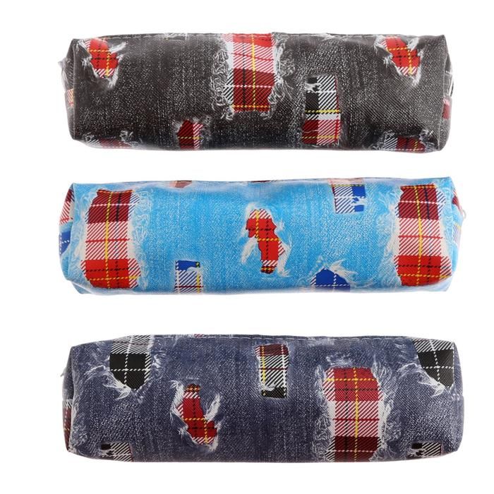 Пенал школьный на молнии МИКС Джинс, штрихкод на штуке  5458222 20 см х 4 см х 8 см фото 1 — PalitraMastera