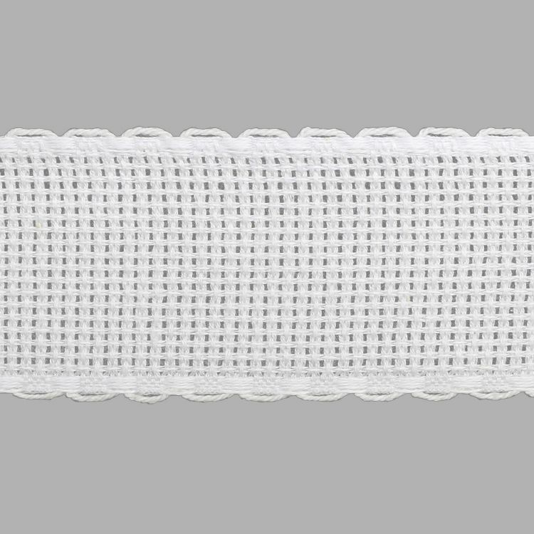 Канва 'лента', 1,5м*3,5см, 100% хлопок Bestex (белый/белый) — PalitraMastera
