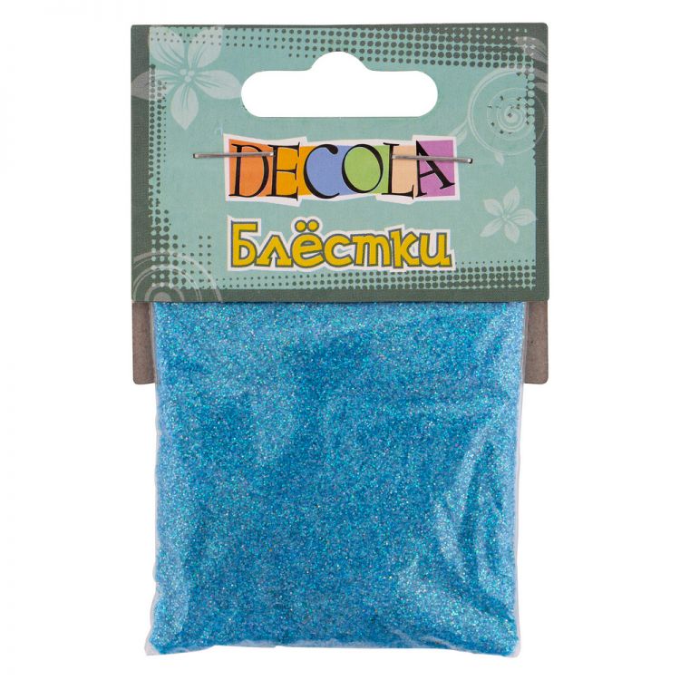 Блестки декоративные Декола, размер 0,3 мм, голубой радужный — PalitraMastera