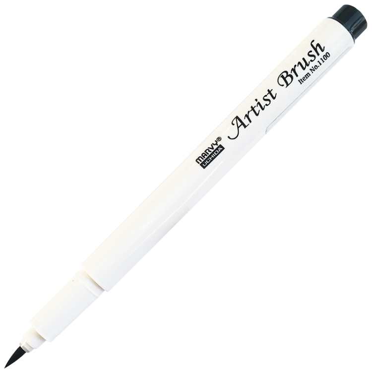 Маркер-кисть, акварельные чернила на водной основе Dark Grey MAR1100/21 /Marvy — PalitraMastera