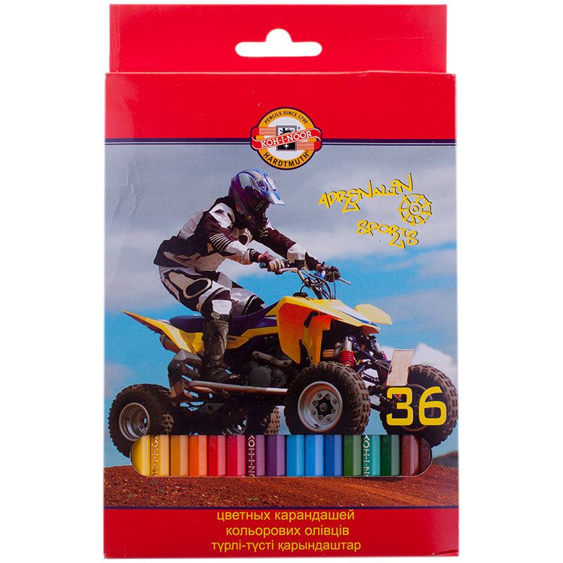 Карандаши  "Спорт" 36цв. картон. уп., европодвес/Koh-I-Noor фото 1 &mdash; PalitraMastera