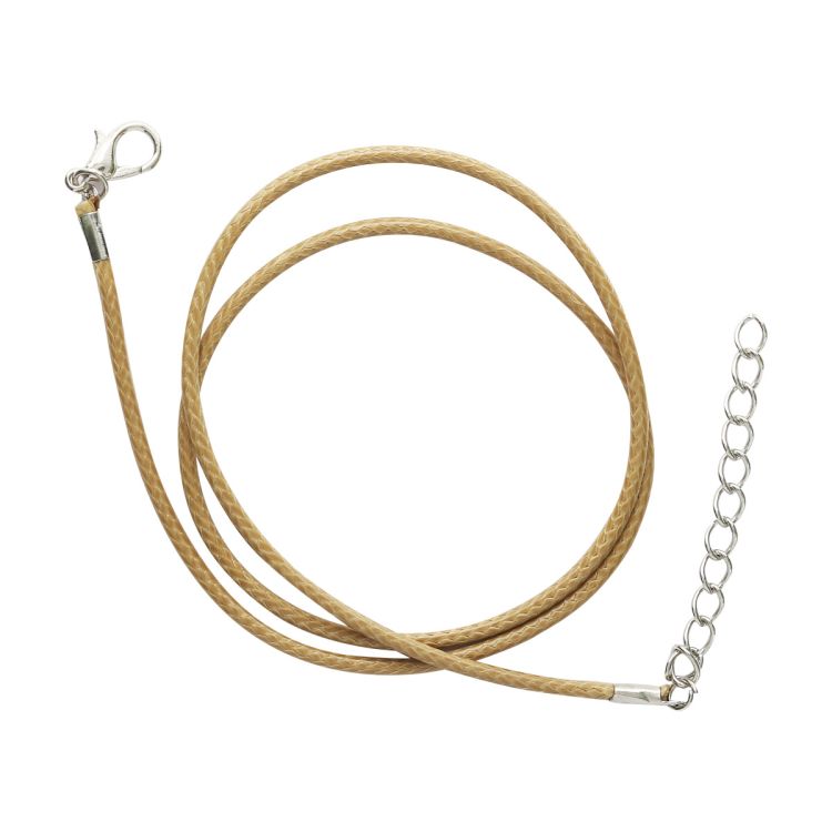 4AR343 Шнур вощеный с замком, 2мм, 45см. Astra&amp;Craft (75 бежевый) — PalitraMastera