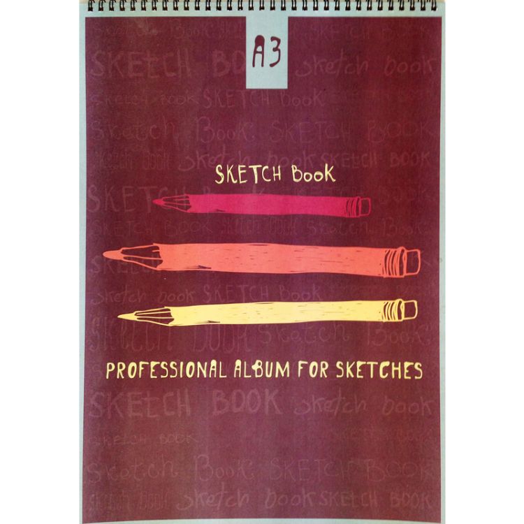 KROYTER Альбом на спирали для эскизов, 297 х 414 мм, 20 л (10 л - крафт - плотность 80 г/м2, 10 л - ватман - плотность 160 г/м2) — PalitraMastera