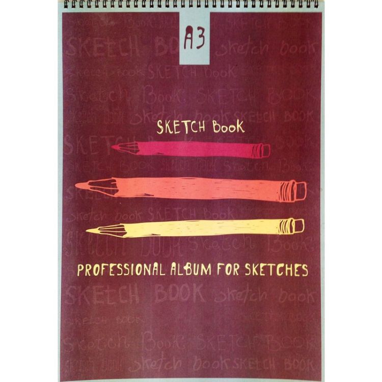KROYTER Альбом на спирали для эскизов, 297 х 414 мм, 20 л (10 л - крафт - плотность 80 г/м2, 10 л - ватман - плотность 160 г/м2) — PalitraMastera