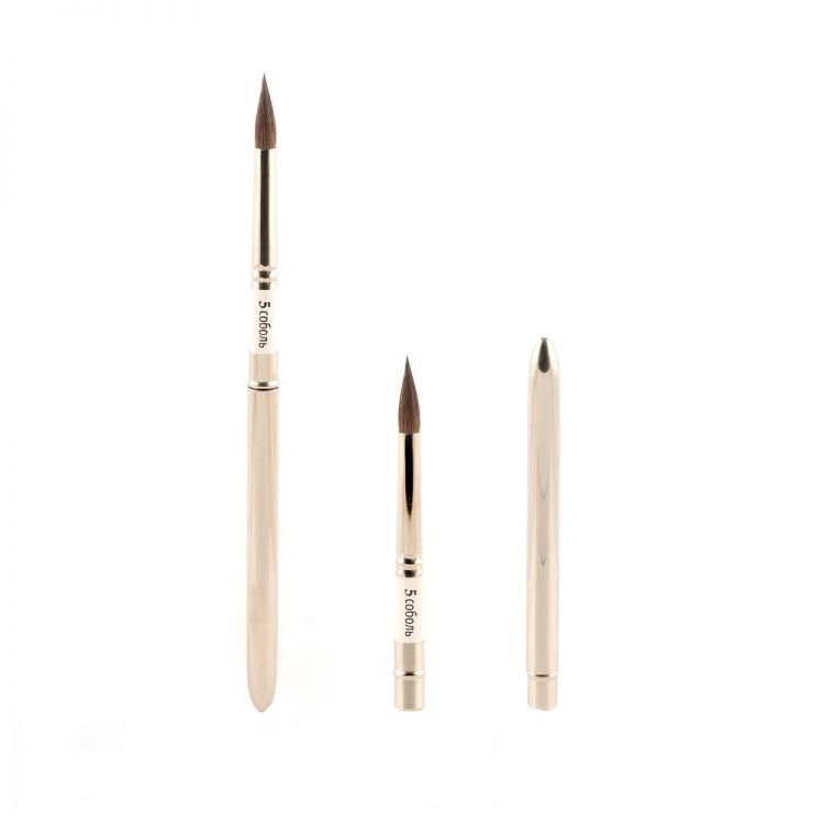 &quot;Иконописная школа&quot;Кисть в футляре, круглая, соболь № 5 d-5.,5 L-21,0 — PalitraMastera