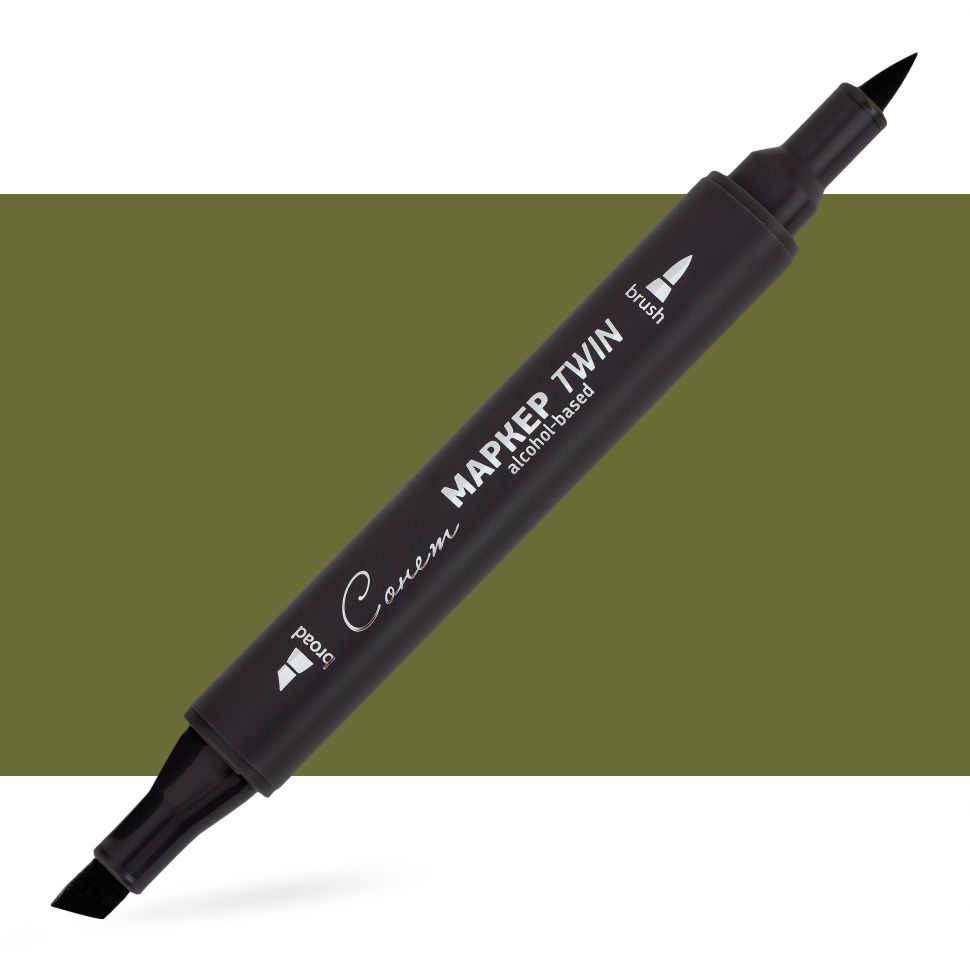 Маркер спиртовой Сонет Twin Brush, оливин--- фото 1 — PalitraMastera