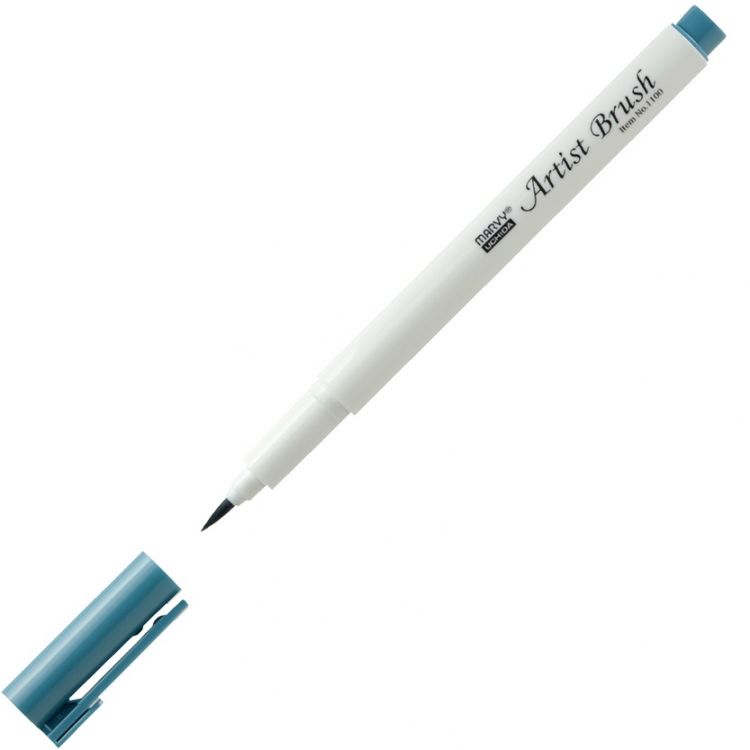 Маркер-кисть, акварельные чернила на водной основе Dull Blue MAR1100/56 /Marvy — PalitraMastera