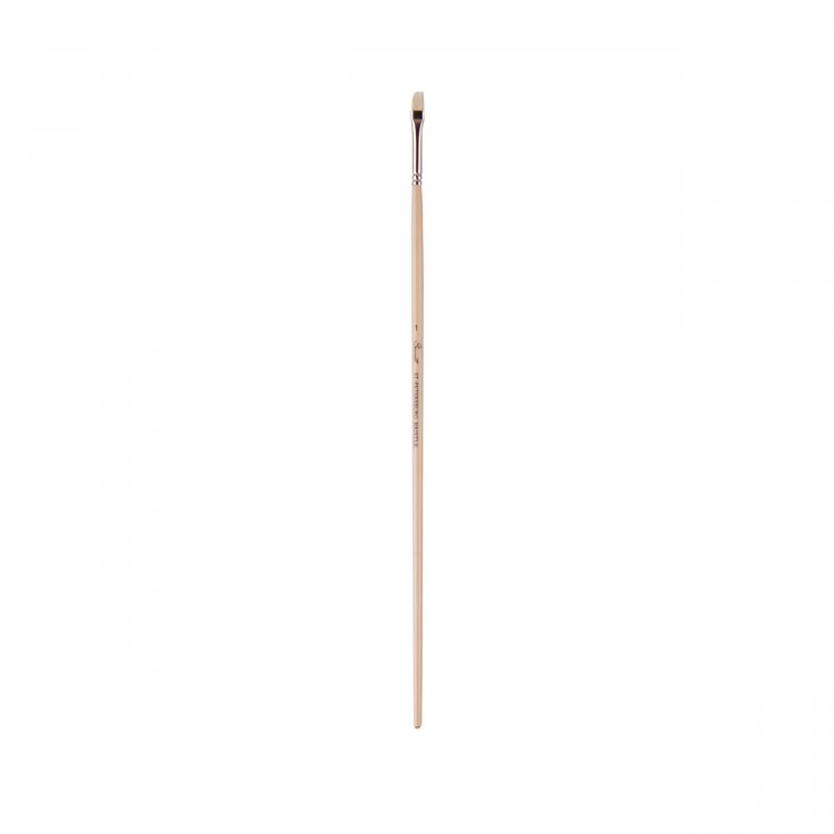 Кисть щетина &quot;Сонет&quot; плоская длинная ручка покрытая лаком № 01, ширина 5 мм DK10018/01 — PalitraMastera
