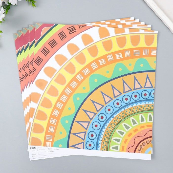 Бумага для скрапбукинга &quot;Этнические узоры&quot; плотность 180 гр 30,5х32 см  7907983 — PalitraMastera