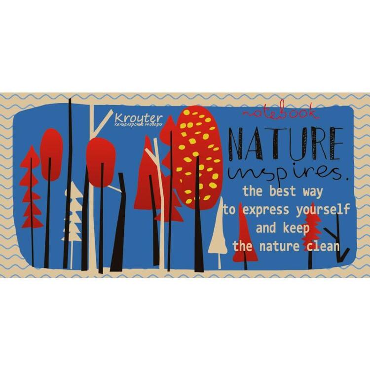 KROYTER Блокнот-склейка NATURE, 100 х 200 мм, плотность 80 г/м2, 80 л, серая бумага — PalitraMastera