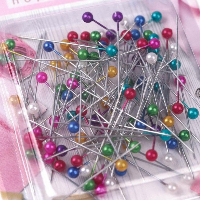 Булавки портновские, 37 мм, 100 шт, цвет разноцветный — PalitraMastera