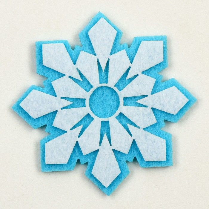 Набор фетровых деталей для декора «Снежинки» набор 3 шт., размер 1 шт. — 7.5 см, двусторонний скотч — PalitraMastera