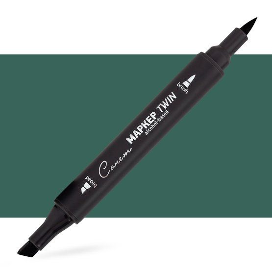 Маркер спиртовой Сонет Twin Brush, оксид хрома зеленый--- — PalitraMastera