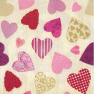 Салфетка трехслойная 33*33 &quot;Сердечки&quot; — PalitraMastera