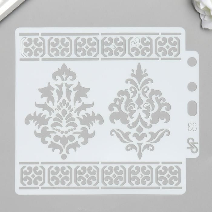 Трафарет пластик &quot;Дамаск и орнамент&quot; 13х14 см  5205180 — PalitraMastera