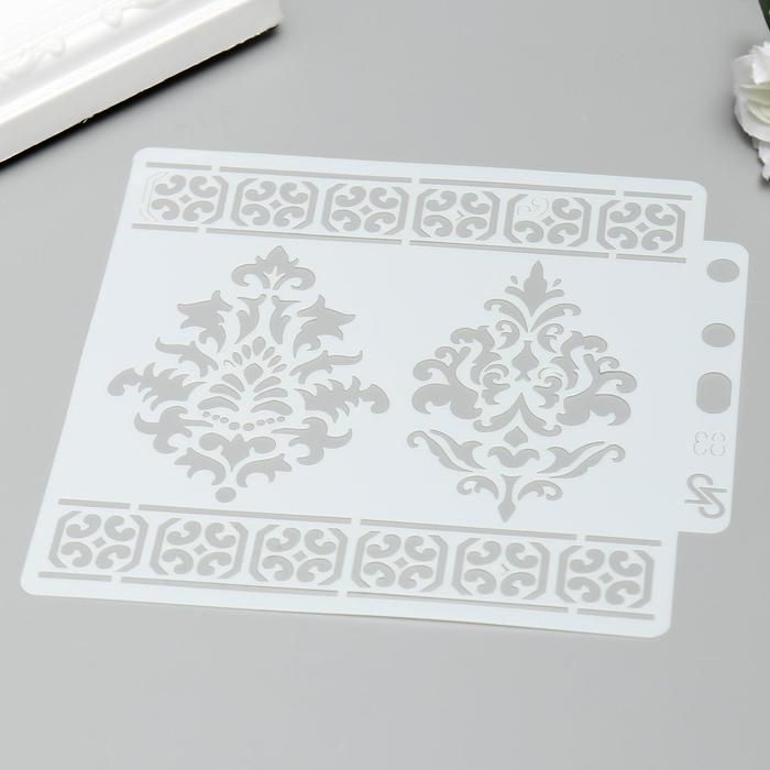 Трафарет пластик &quot;Дамаск и орнамент&quot; 13х14 см  5205180 — PalitraMastera