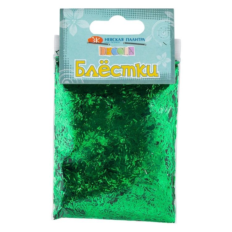 Блестки декоративные Декола, размер 0,3 мм, изумрудный радужный — PalitraMastera