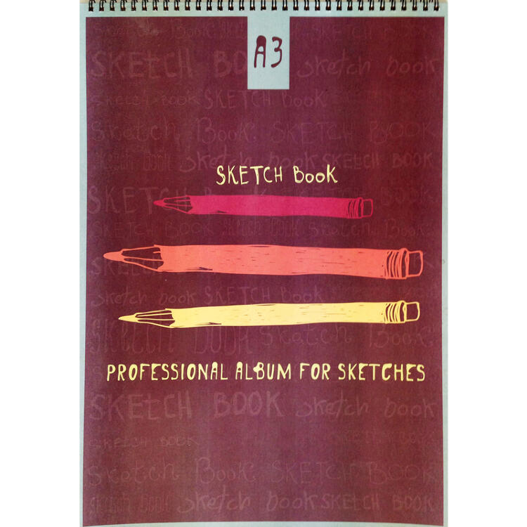 KROYTER Альбом на спирали для эскизов, 297 х 414 мм, 20 л (10 л - крафт - плотность 80 г/м2, 10 л - ватман - плотность 160 г/м2) — PalitraMastera