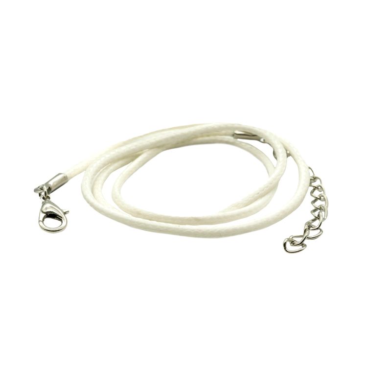 4AR343 Шнур вощеный с замком, 2мм, 45см. Astra&amp;Craft (41 белый) — PalitraMastera