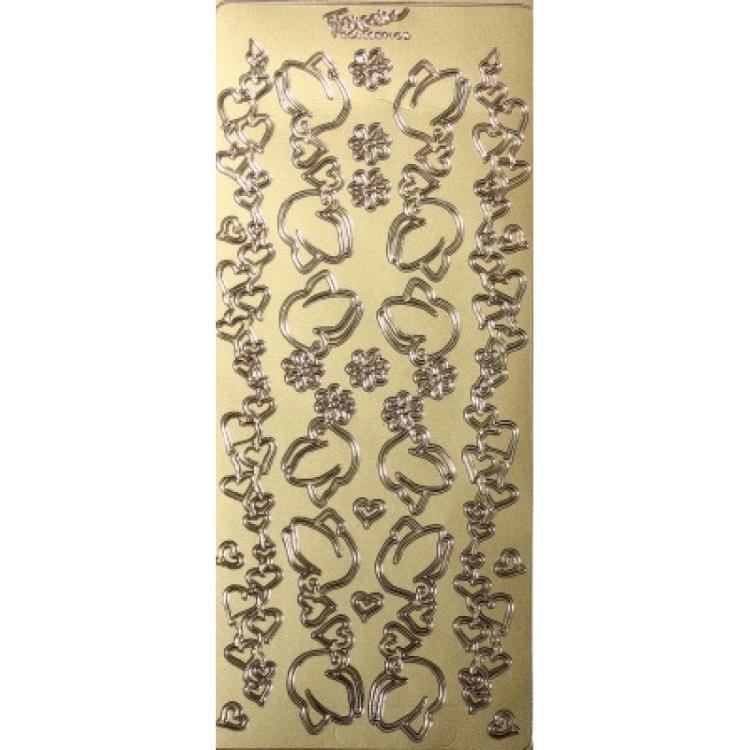 Контурные стикеры ГОЛУБКИ золотые SCB 1520000 — PalitraMastera