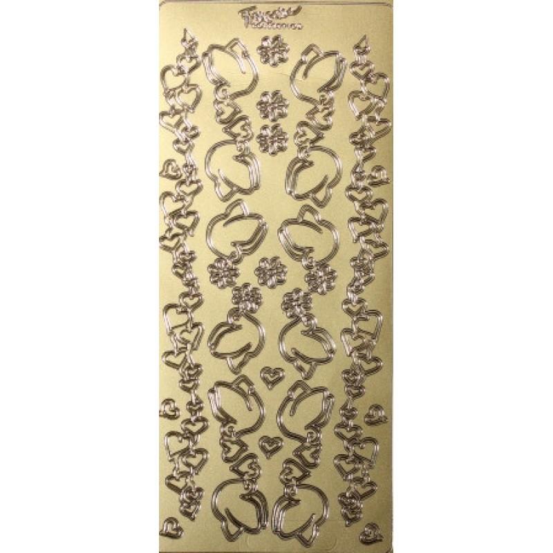 Контурные стикеры ГОЛУБКИ золотые SCB 1520000 фото 1 — PalitraMastera