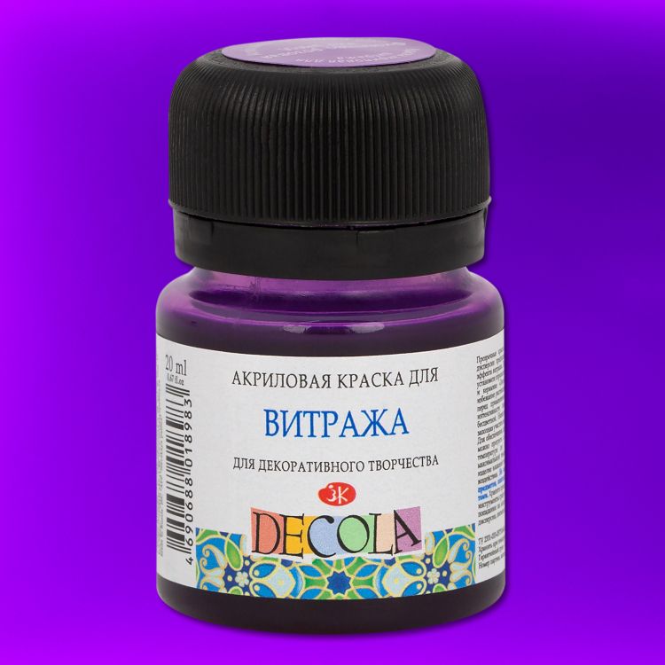 Фиолетово-розовая акриловая краска для витража Декола в банке 20 мл — PalitraMastera