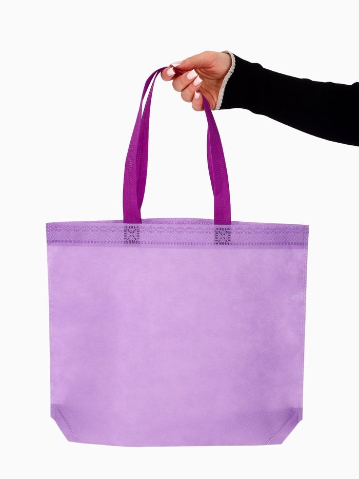 Пакет с петлевой ручкой, сумка - шопер «Эко», 38*32*10 см, фиолетовый фото 1 — PalitraMastera
