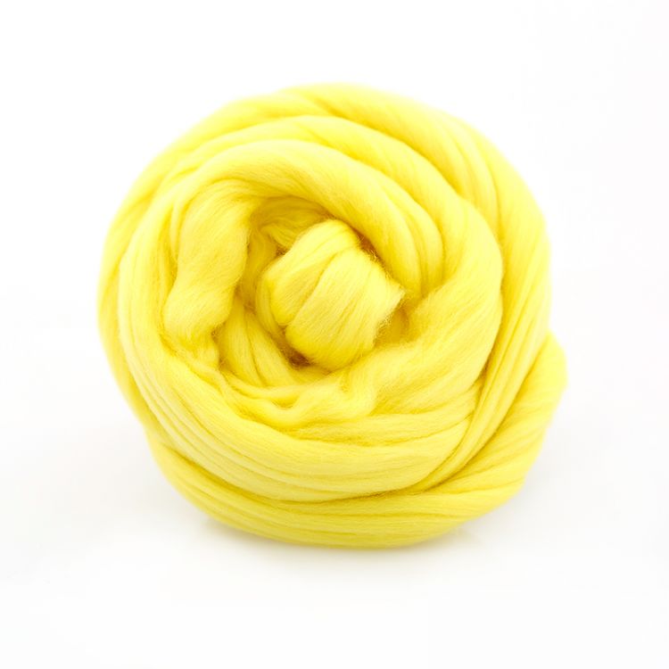 Тонкая  шерсть 100%  лимон №1340 100гр мериносовая  для валяния &mdash; PalitraMastera