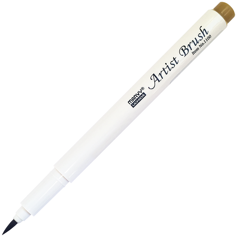 Маркер-кисть, акварельные чернила на водной основе Gold Ochre MAR1100/23 /Marvy фото 1 — PalitraMastera