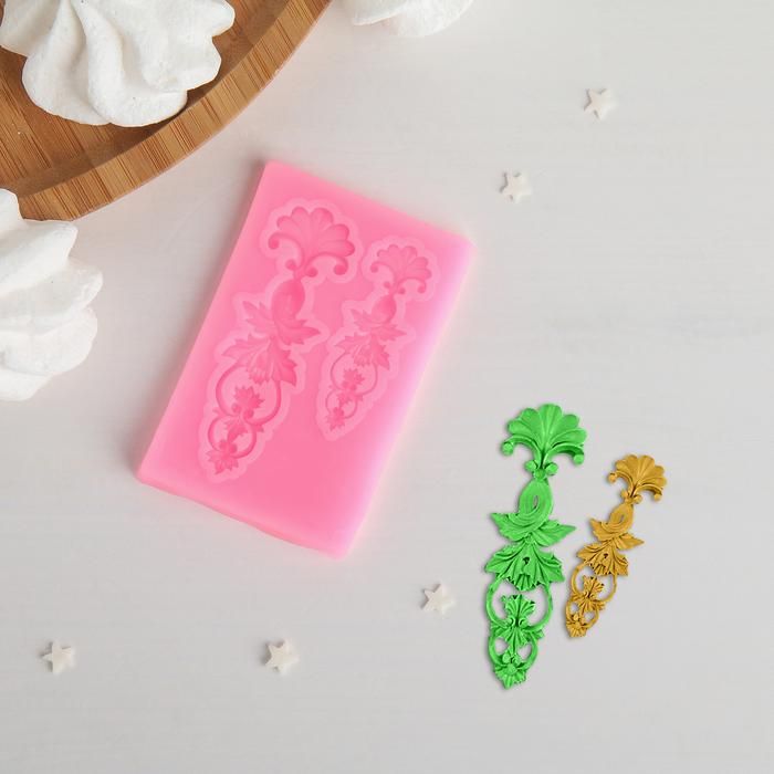 Молд 7,7х5 см &quot;Цветочный узор&quot;, цвет розовый — PalitraMastera