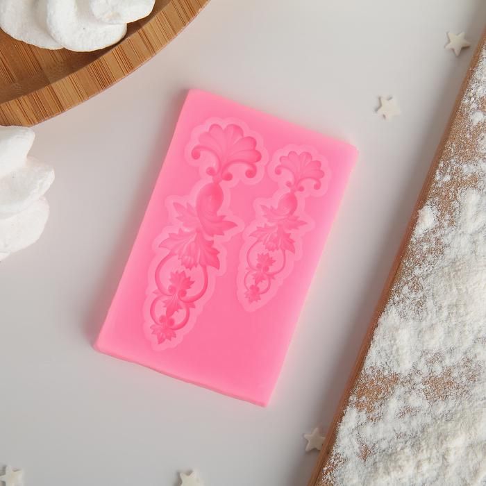 Молд 7,7х5 см &quot;Цветочный узор&quot;, цвет розовый — PalitraMastera