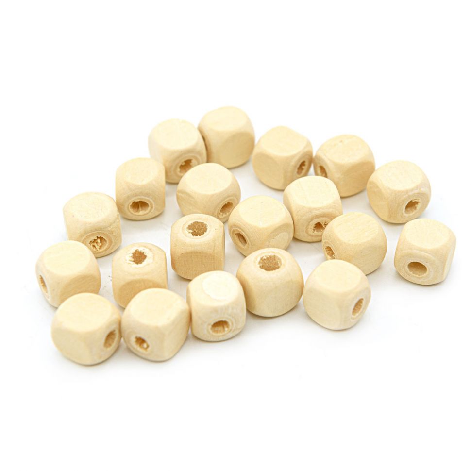 Бусины деревянные неокрашенные кубик 12*12 мм, 20шт фото 1 &mdash; PalitraMastera