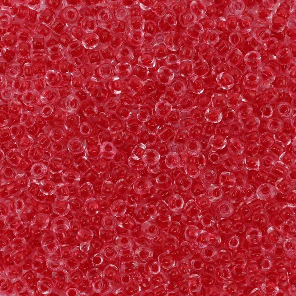 Бисер Astra&Craft 11/0, 20г (132В красный/прозрачный с цветным центром) фото 1 — PalitraMastera