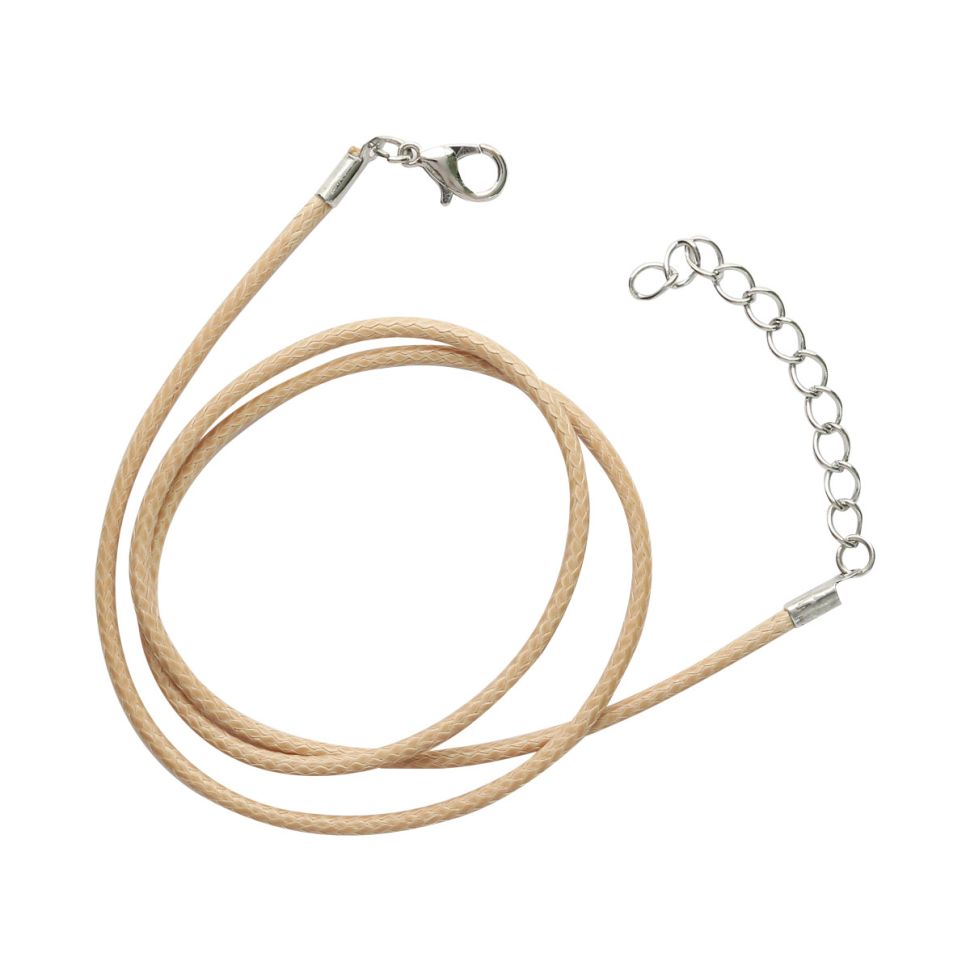 4AR343 Шнур вощеный с замком, 2мм, 45см. Astra&Craft ( 27 кремовый) фото 1 &mdash; PalitraMastera