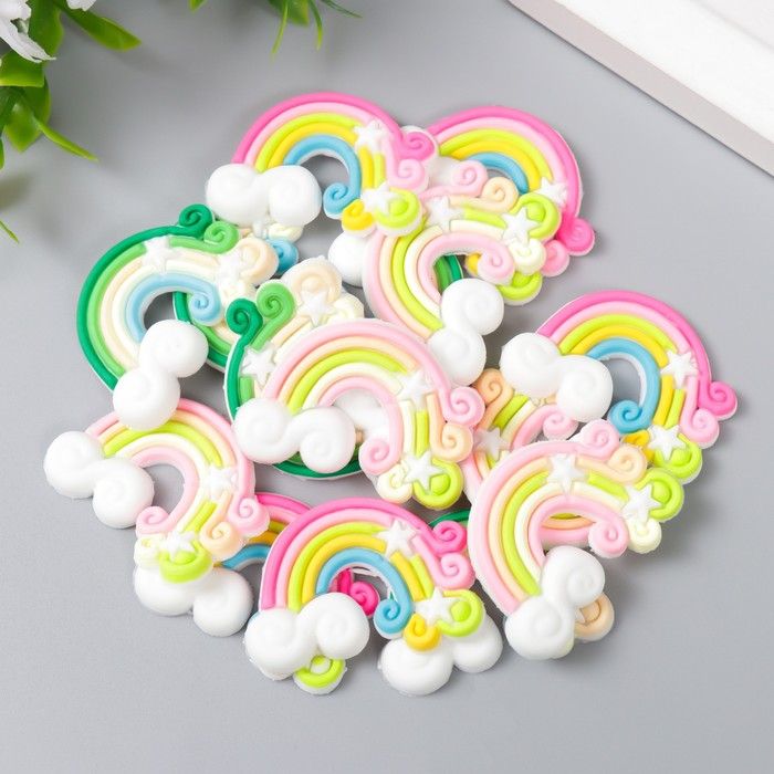 Декор для творчества резина &quot;Радуга&quot; 1 шт МИКС 2,3х3,4 см  9228050 — PalitraMastera