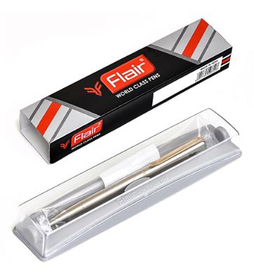 Ручка шариковая &quot;Flair&quot; TRIUMPH, светло-золот. метал. корпус в футляре, цв.чернил синий — PalitraMastera