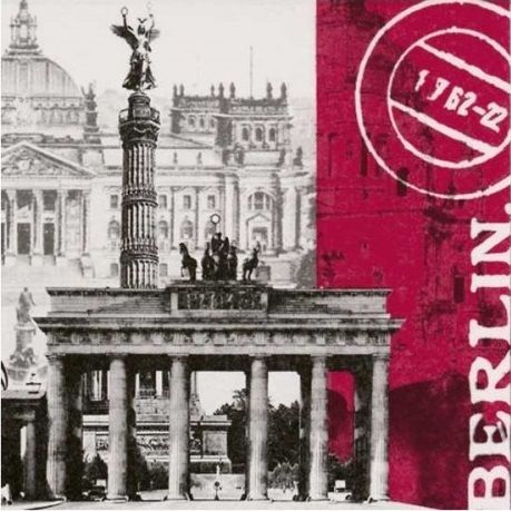 Салфетки бумажные для декупажа, 33х33 см, "Открытка - Берлин" фото 1 — PalitraMastera