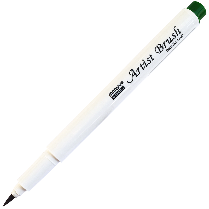 Маркер-кисть, акварельные чернила на водной основе Green MAR1100/4 /Marvy фото 1 — PalitraMastera