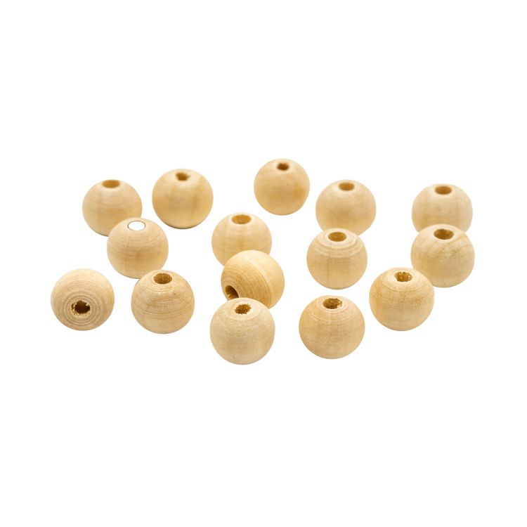 Бусины деревянные неокрашенные 10 мм,отв.3мм, 15гр(48+/-2 шт) &mdash; PalitraMastera
